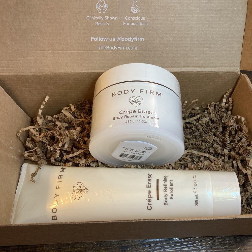 Body Firm Crepe Erase Body Repair Treatment & Refining Exfoliant 10oz Set 2-Step